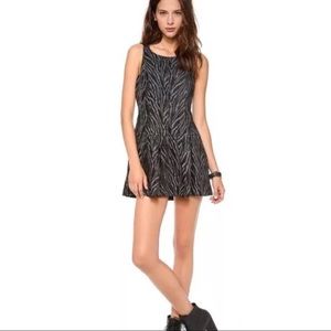 Free People Chenille Zebra Print Drop waist dress